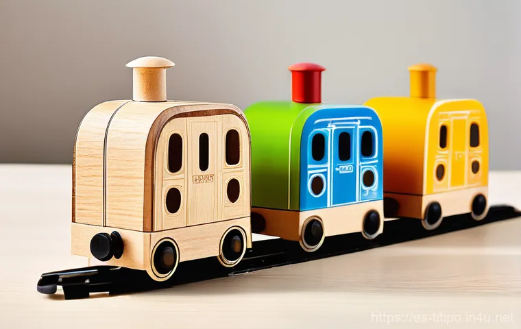 띠띠뽀 캐릭터 상품 출시 일정 - **Prompt:** "A vibrant, eye-level shot of a detailed, interactive Titipo train set. The main charact...