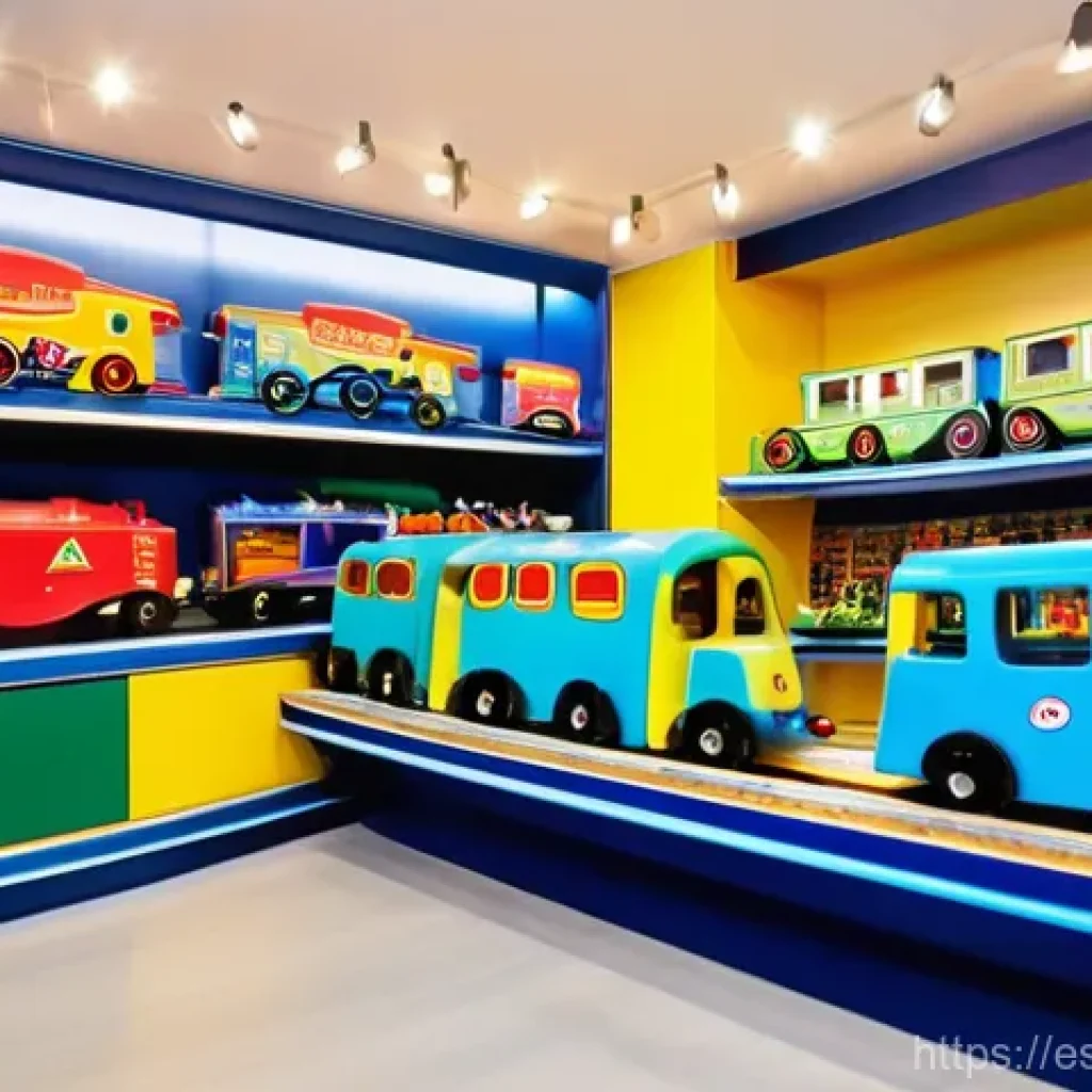 띠띠뽀 브랜드 컬래버레이션 - **Prompt:** A vibrant, cheerful scene inside a modern "Jugueterías Estrella" toy store in Spain. Sev...