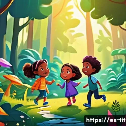 띠띠뽀와 비슷한 애니메이션 - A vibrant and colorful animated scene featuring a group of diverse children wearing playful, modest ...