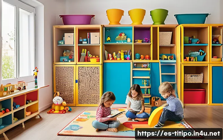 띠띠뽀와 함께하는 창의성 키우기 - A lively and colorful playroom in a Spanish family home filled with children aged 4 to 7 playing cre...