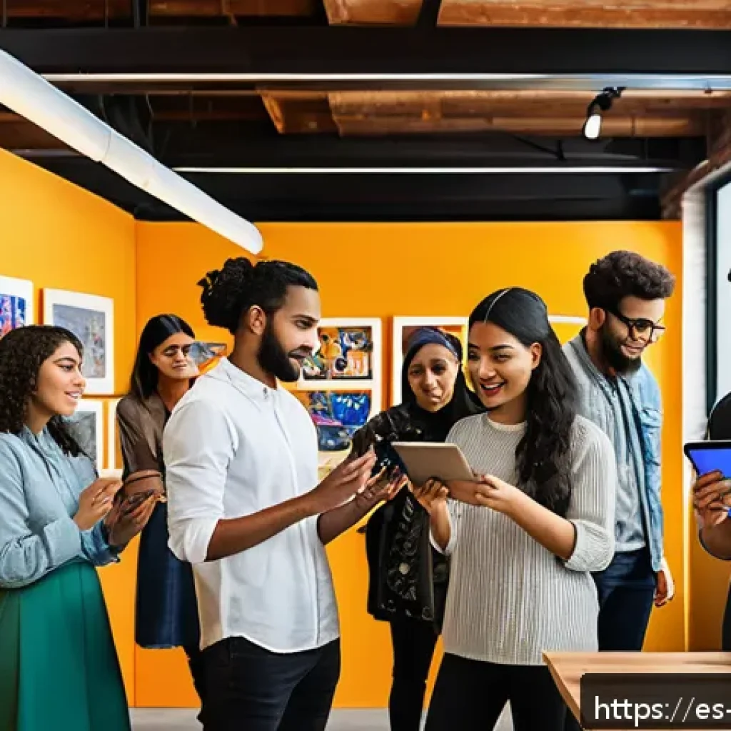 띠띠뽀 팬덤 활동 - A vibrant, multicultural creative workshop scene showcasing a diverse group of young adults collabor...