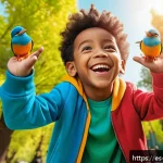 띠띠뽀 캐릭터별 인기 조사 - A lively and colorful scene featuring Tito, a mischievous young boy with bright eyes and a contagiou...