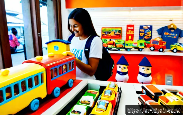띠띠뽀 관련 굿즈 마케팅 전략 - Photorealistic children’s merchandise marketing scene in a bright Spanish toy boutique, colorful fri...